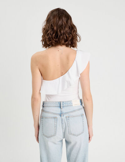 Débardeur asymétrique blanc femme