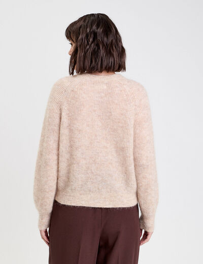 Gilet manches longues beige femme