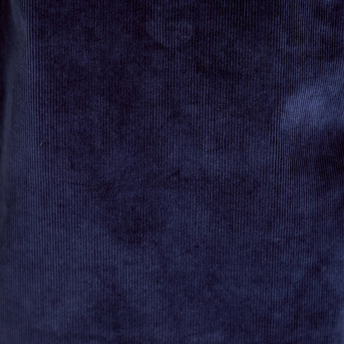 Robe &eacute;vas&eacute;e velours col montant bleu marine femme