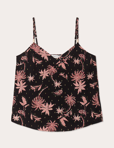 Caraco bretelles fines noir femme