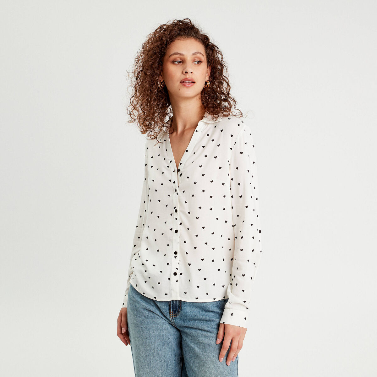 Chemise manches longues blanc femme