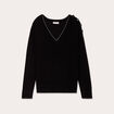 Pull manches longues noir femme
