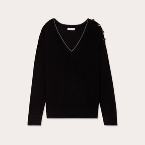 Pull manches longues noir femme