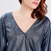 Blouse manches longues gris clair femme