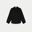 Blouse droite col v manches longues noir femme