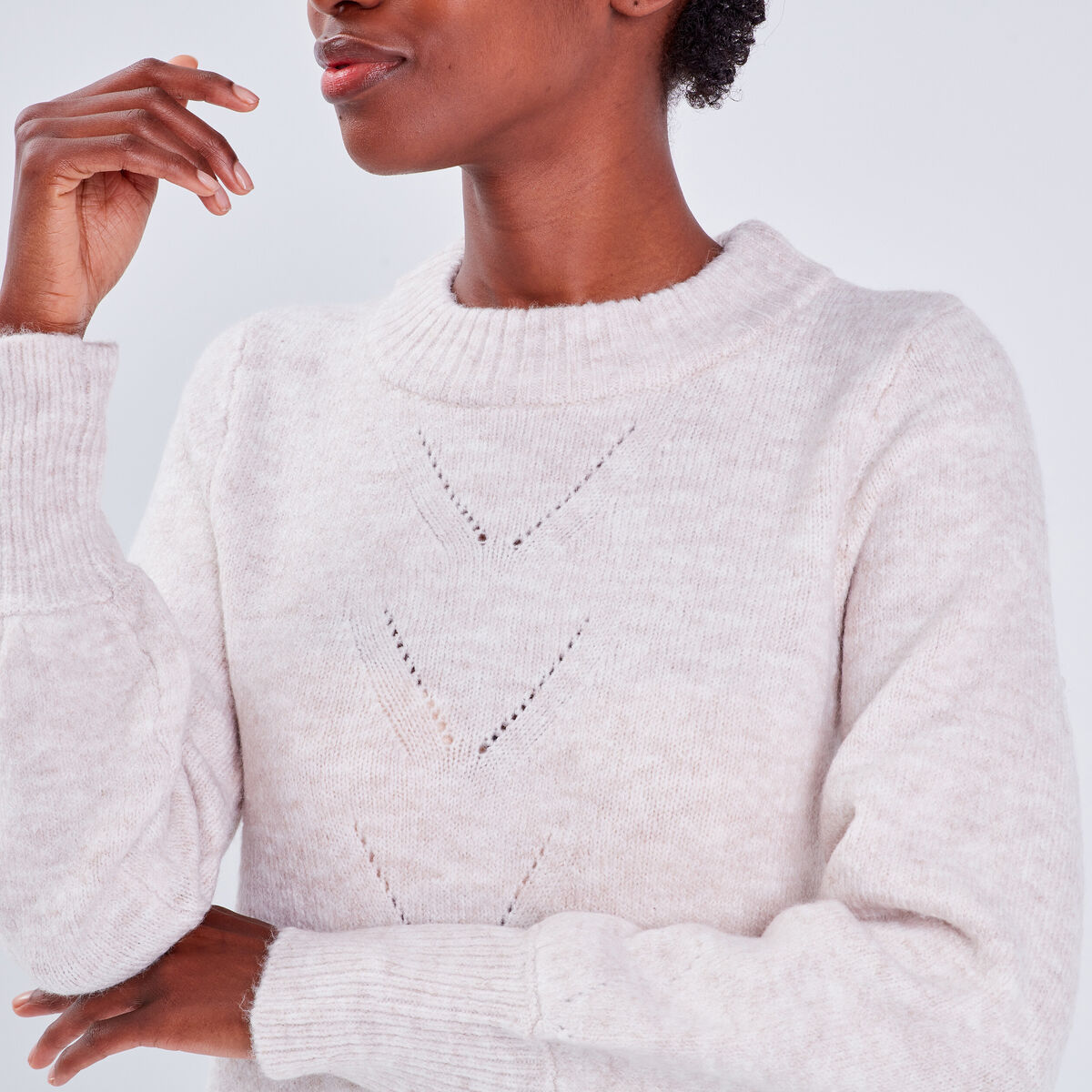 Robe pull droite sable femme