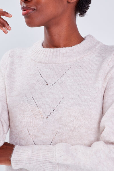 Robe pull droite sable femme