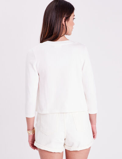 Gilet court ouvert blanc femme