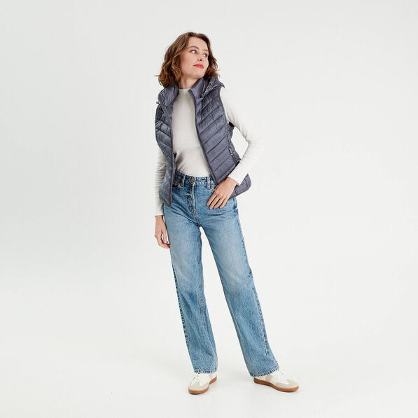doudoune sans manches capuche bleu gris femme Doudoune sans manches capuche bleu gris femme
