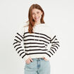 Pull à capuche ecru femme
