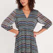 Robe &eacute;vas&eacute;e manches 3/4 noir femme