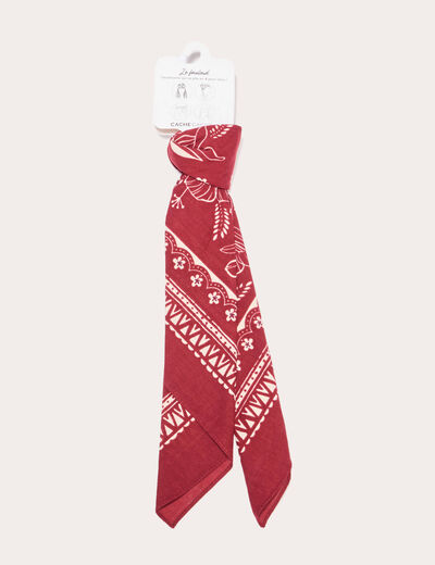Foulard carré vieux rose femme