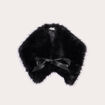 Foulard en fausse fourrure noir femme