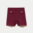 Short stretch d&eacute;tails coeur bordeaux femme