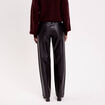 Pantalon large similicuir noir femme