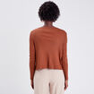 Gilet manches longues marron femme