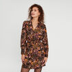 Robe droite ceinturée noir femme