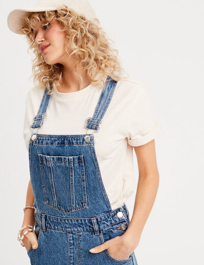 Salopette en jean denim stone femme