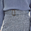 Jupe évasée tweed bleu femme