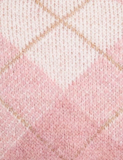 Pull manches longues rose poudrée femme