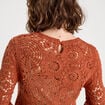 Pull ajouré effet crochet terracotta femme
