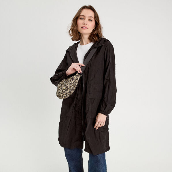 parka deperlante 2 en 1 avec pochette noir femme Parka déperlante 2-en-1 avec pochette noir femme