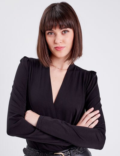 Body manches longues noir femme