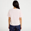 T-shirt col rond manches courtes rose clair femme