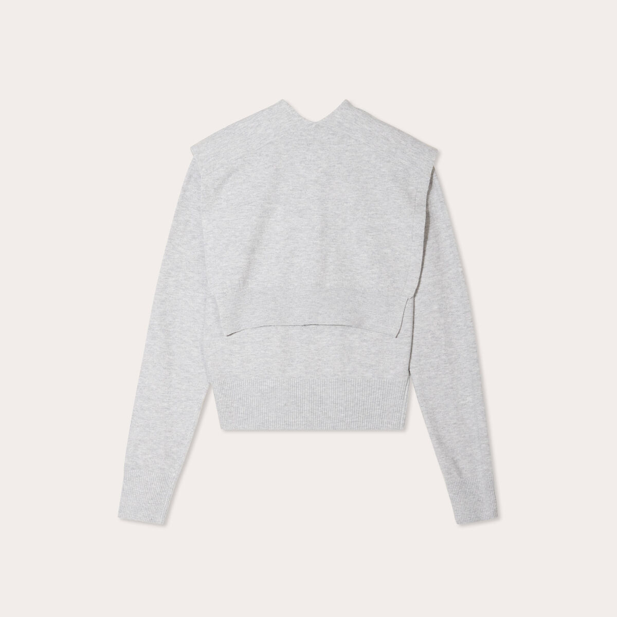 Pull effet 2-en-1 gris fonc&eacute; femme