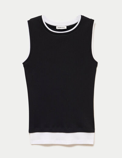 D&eacute;bardeur ajust&eacute; col rond noir femme