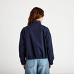 Blouson court bas resserr&eacute; bleu marine femme