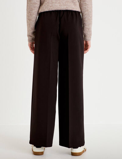 Pantalon city large noir femme