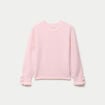 Pull col rond manches longues rose clair femme
