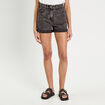 Short mom taille haute en jean denim noir femme