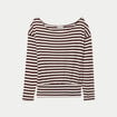 Pull col bateau manches longues blanc femme