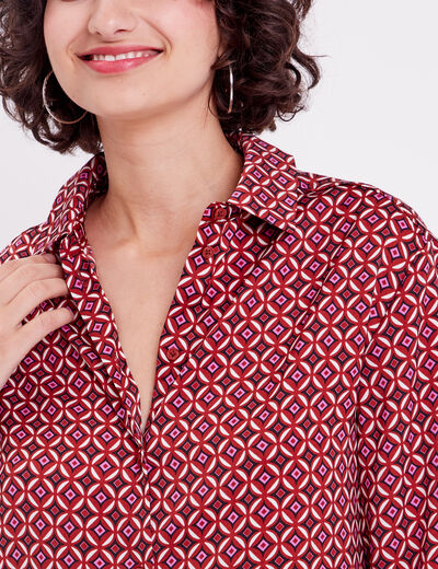 Chemise manches longues satin blanc femme