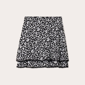 jupe evasee avec volants noir femme Jupe évasée avec volants noir femme