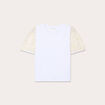 T-shirt manches brodées blanc femme