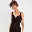 Débardeur cropped dentelle noir femme