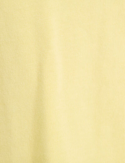 T-shirt col en V jaune clair femme