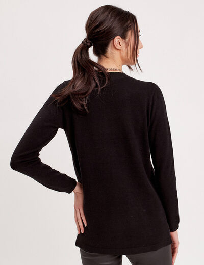 Gilet manches longues noir femme