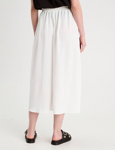 Jupe longue évasée ecru femme