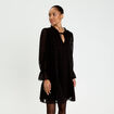 Robe &eacute;vas&eacute;e en voile brod&eacute; noir femme