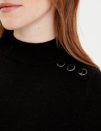 Pull manches longues noir femme