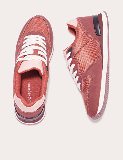 Sneakers plates rouge foncé femme