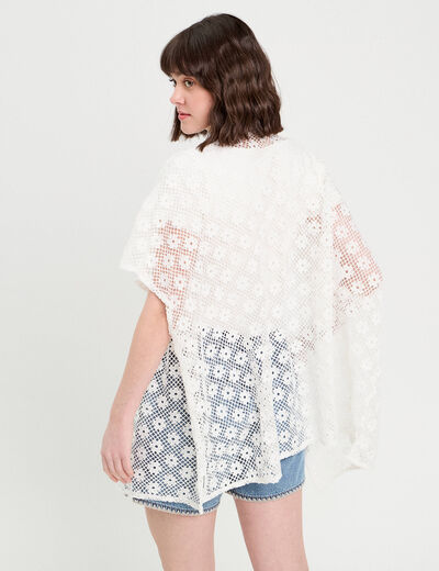 Paréo ajouré blanc femme