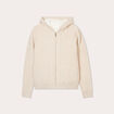 Gilet à capuche zippé beige femme
