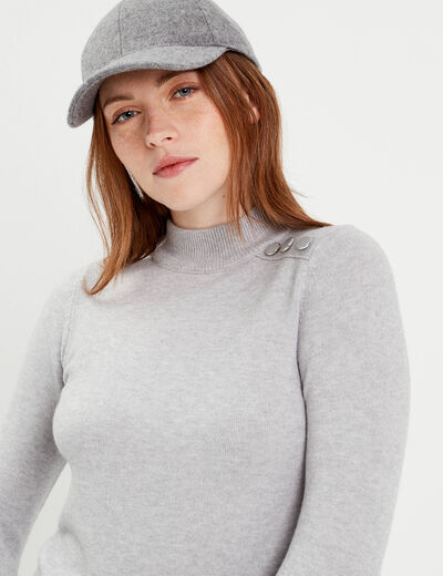 Pull manches longues gris foncé femme