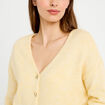 Gilet col v manches longues jaune clair femme