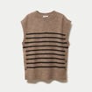 Pull sans manches marron femme